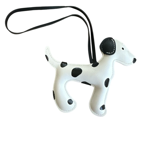🐾 Dalmatian Dog Bag Charm – White Leather Novelty Handbag Accessory - Picture 2 of 2